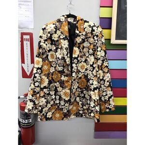 Womens G by Giuliana black floral blazer suit jacket Large new from QVC
